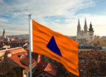 Civil Defense Flag over Zagreb